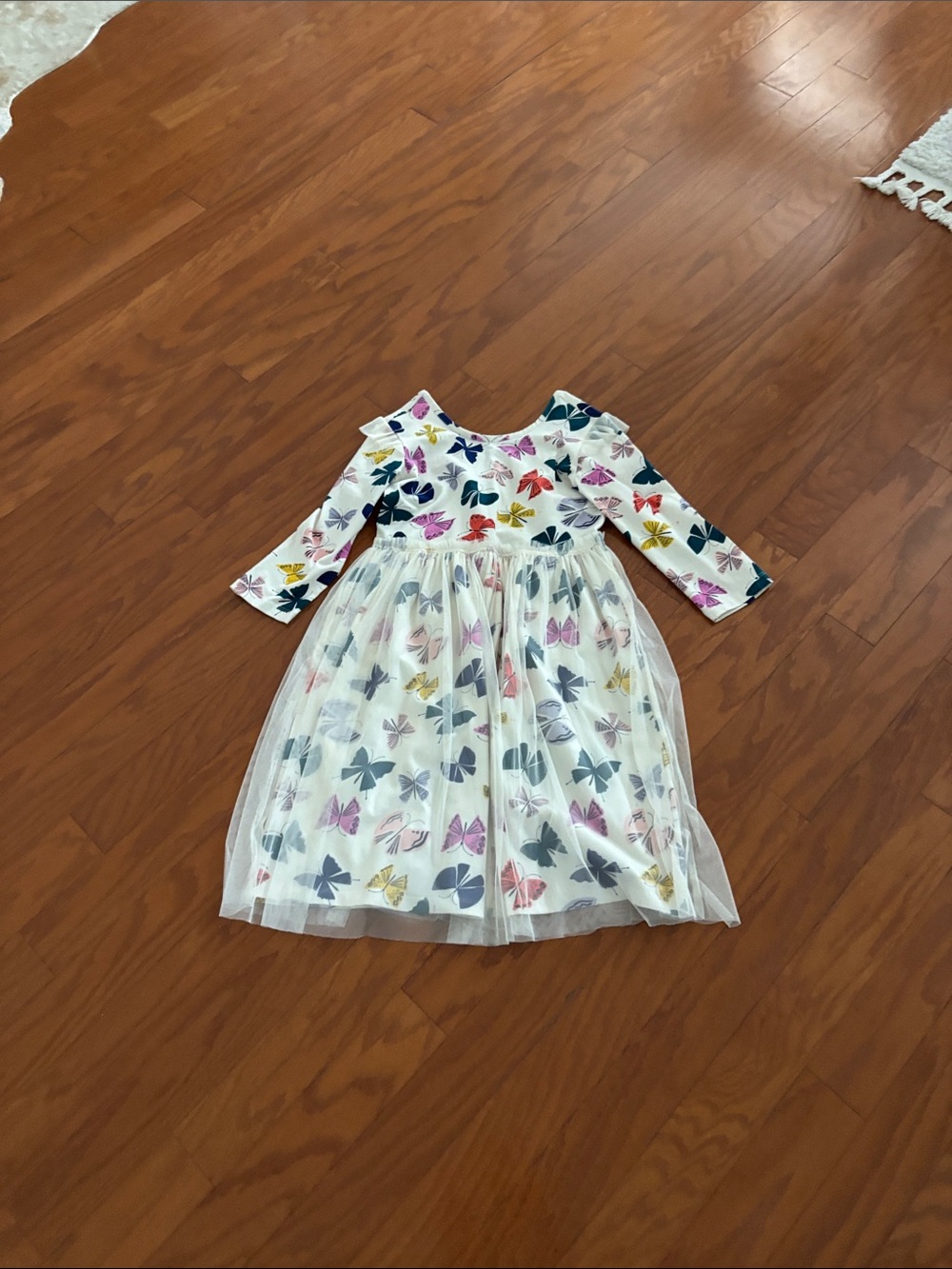Girls Butterfly Print Tulle Dress